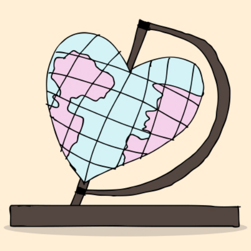 heart globe