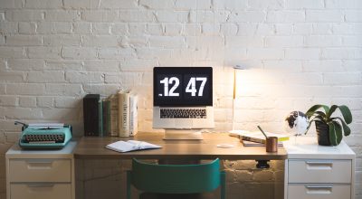 Work desk with computer