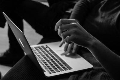 someone working on a laptop